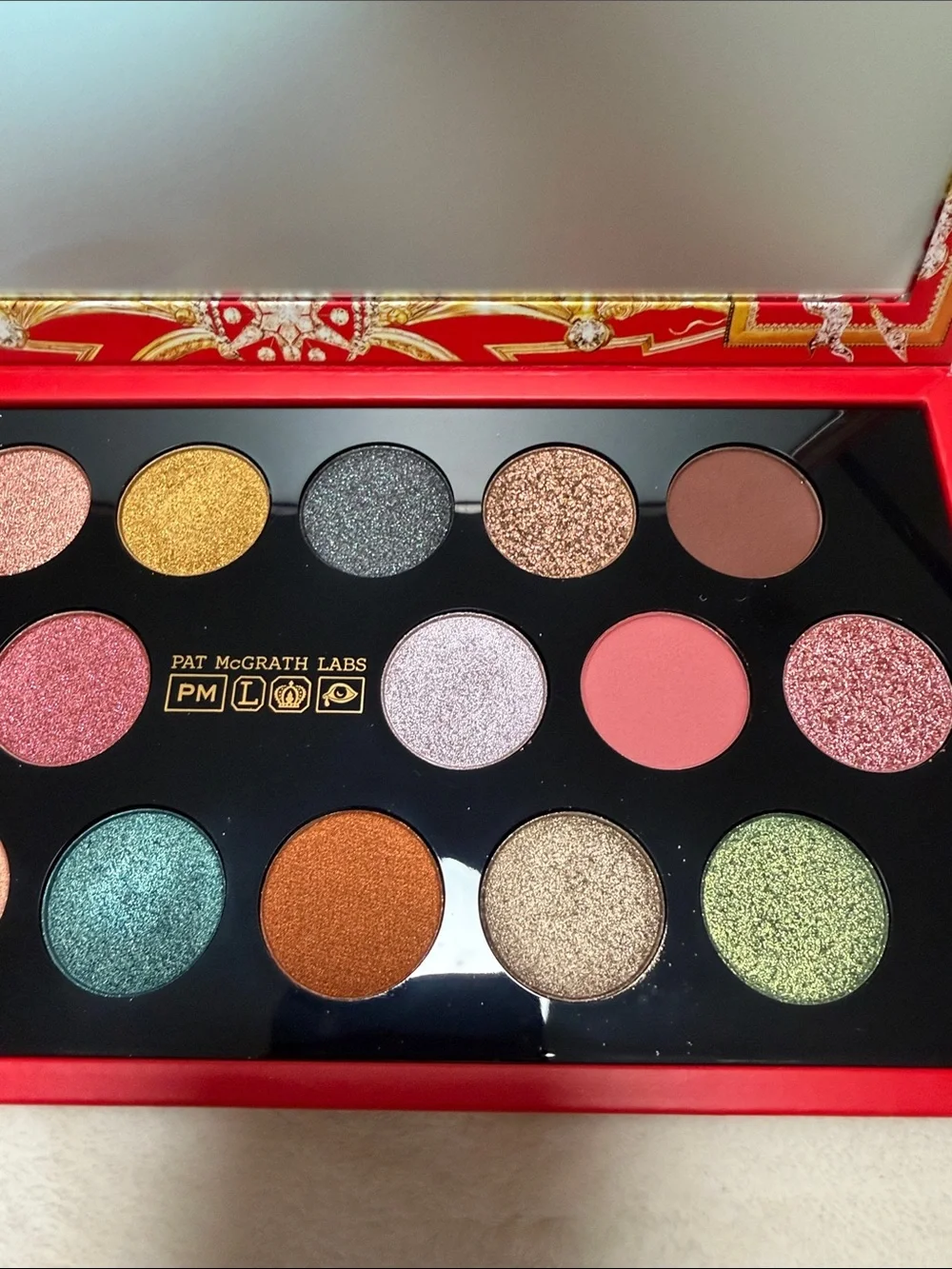 Pat McGrath Eyeshadow Palette — Pink, Gold, Bronze, Green, Copper, Black